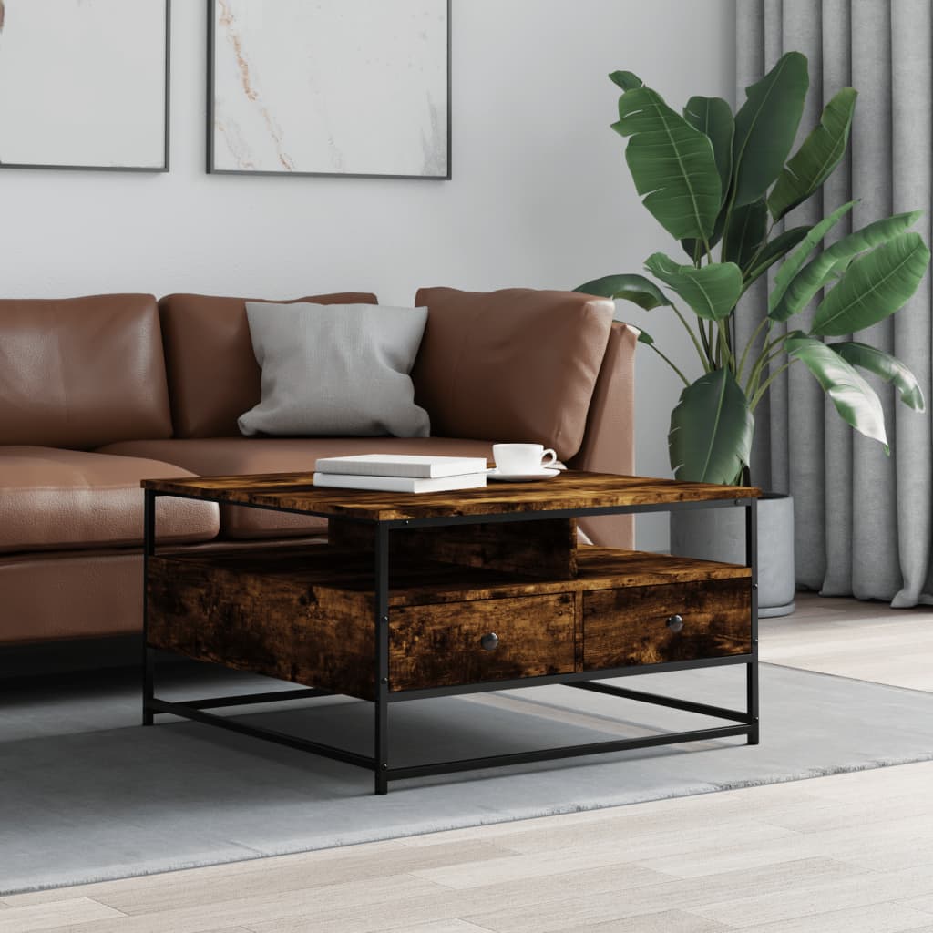 Coffee Table Smoked Oak 80 x 80 x 45 cm