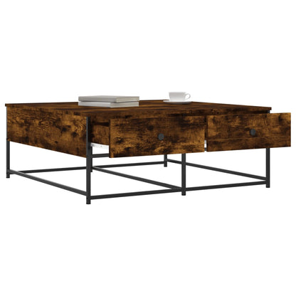 Coffee Table Smoked Oak 100x99x40 cm Engineered Wood