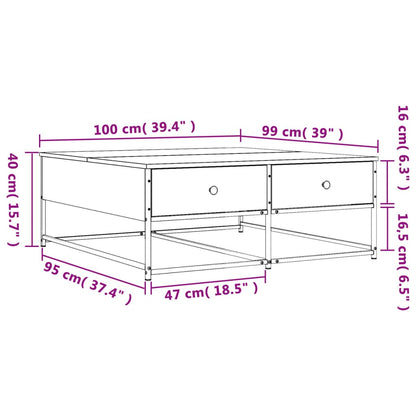 Coffee Table Brown Oak 100x99x40 cm Engineered Wood