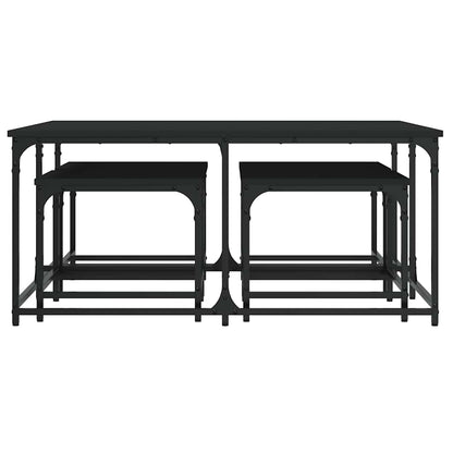 Nesting Coffee Tables 5 pcs Black Engineered Wood