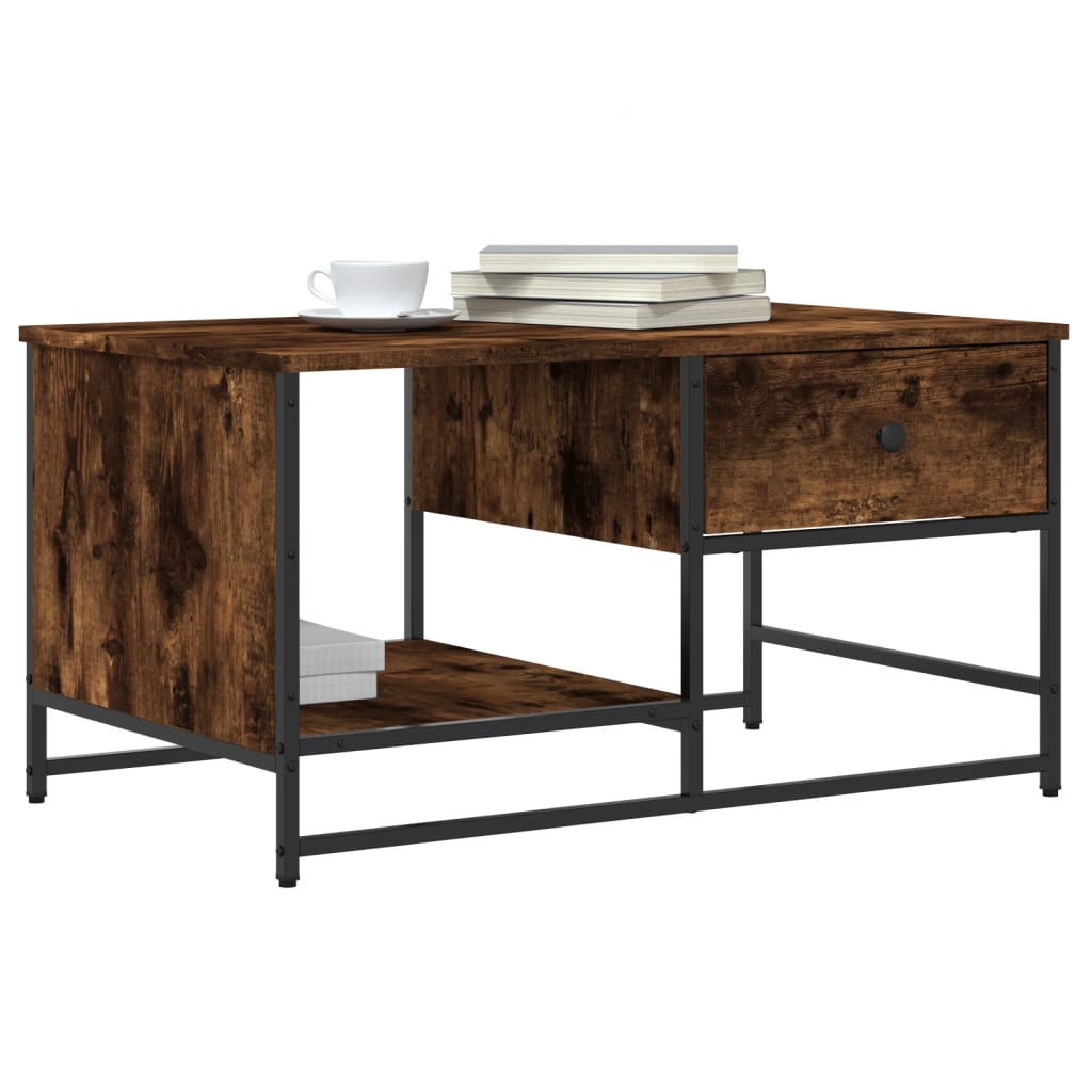 Coffee Table Smoked Oak 85.5x51x45 cm Engineered Wood