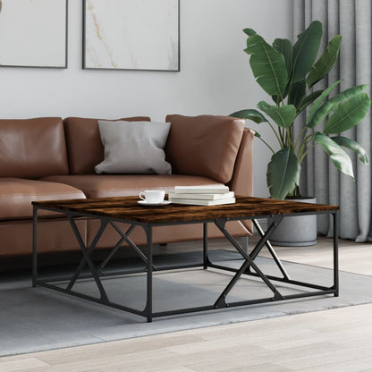 Coffee Table Smoked Oak 100x100x40 cm Engineered Wood