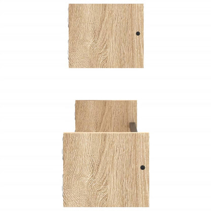 Wall Shelves with Bars 2 pcs Sonoma Oak 60x16x14 cm