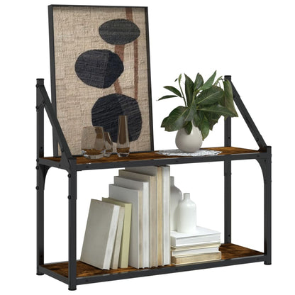 2-Tier Wall Shelf Smoked Oak 60x21x51 cm Engineered Wood