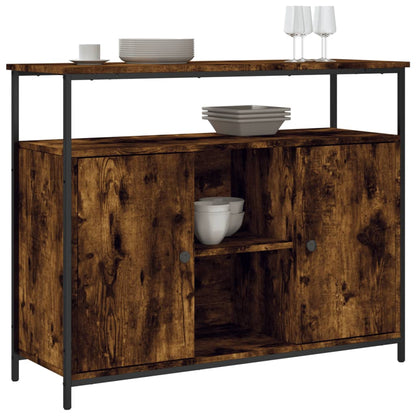 Sideboard Smoked Oak 100x35x80 cm Engineered Wood