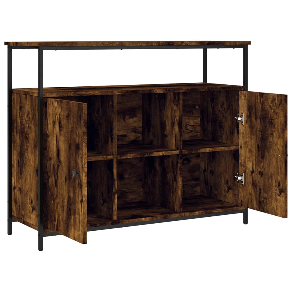 Sideboard Smoked Oak 100x35x80 cm Engineered Wood