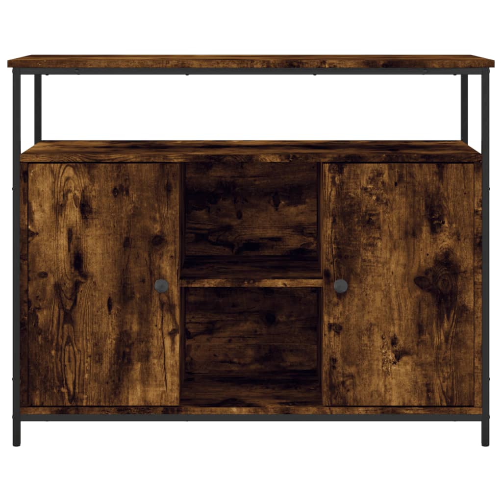 Sideboard Smoked Oak 100x35x80 cm Engineered Wood