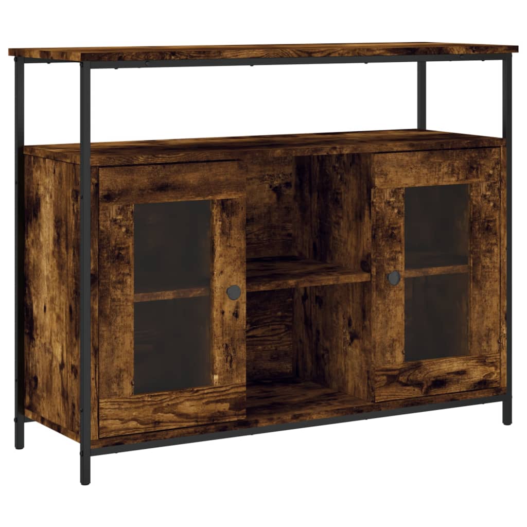 Sideboard Smoked Oak 100x35x80 cm Engineered Wood