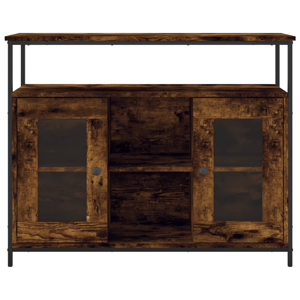 Sideboard Smoked Oak 100x35x80 cm Engineered Wood