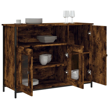 Sideboard Smoked Oak 100x35x75 cm Engineered Wood