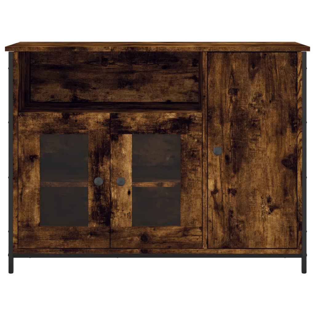 Sideboard Smoked Oak 100x35x75 cm Engineered Wood