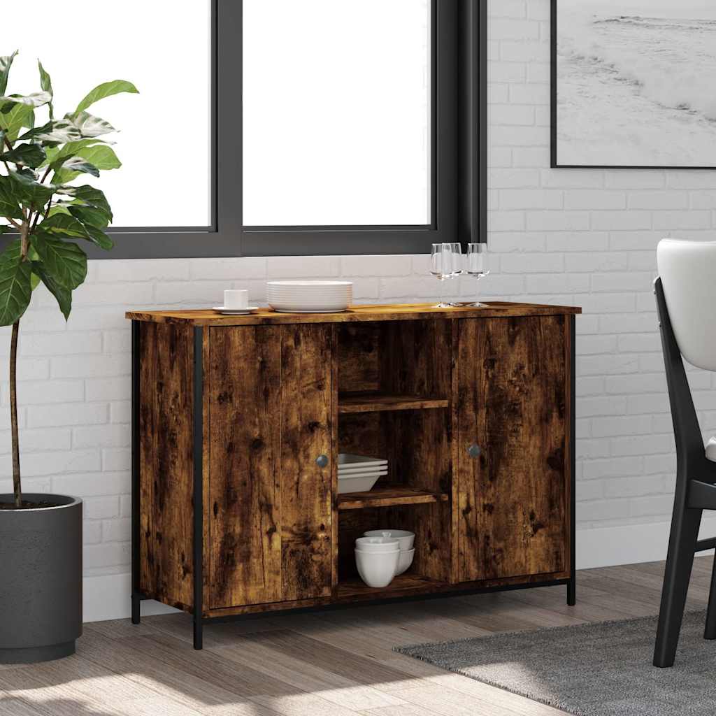 Sideboard Smoked Oak 100x35x70 cm Engineered Wood