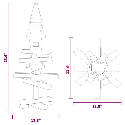 Wooden Christmas Tree for Decoration 60 cm Solid Wood Pine
