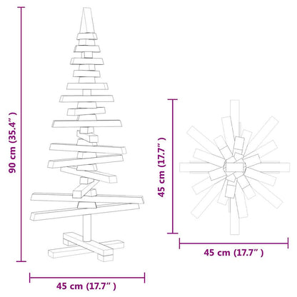 Wooden Christmas Tree for Decoration 90 cm Solid Wood Pine