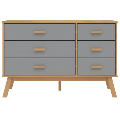 Drawer Cabinet OLDEN Grey and Brown Solid Wood Pine