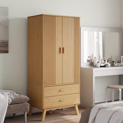 Wardrobe "OLDEN" Brown 76,5x53x172 cm Solid Wood Pine