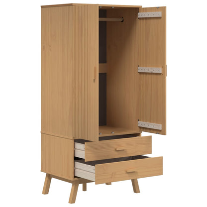 Wardrobe "OLDEN" Brown 76,5x53x172 cm Solid Wood Pine