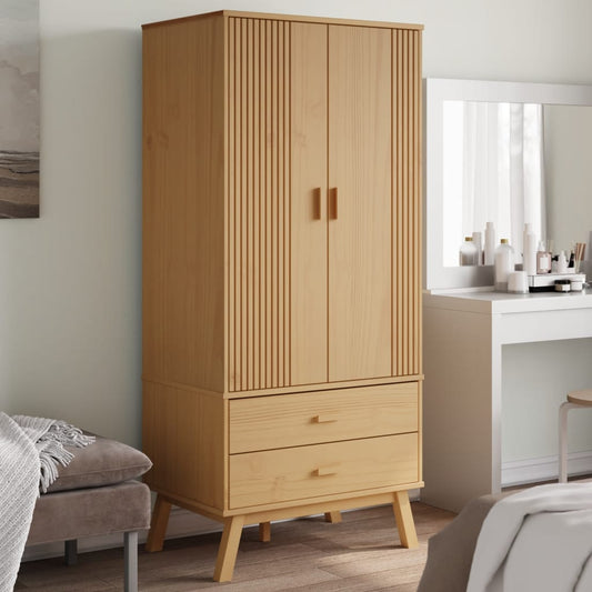 Wardrobe "OLDEN" Brown 76,5x53x172 cm Solid Wood Pine