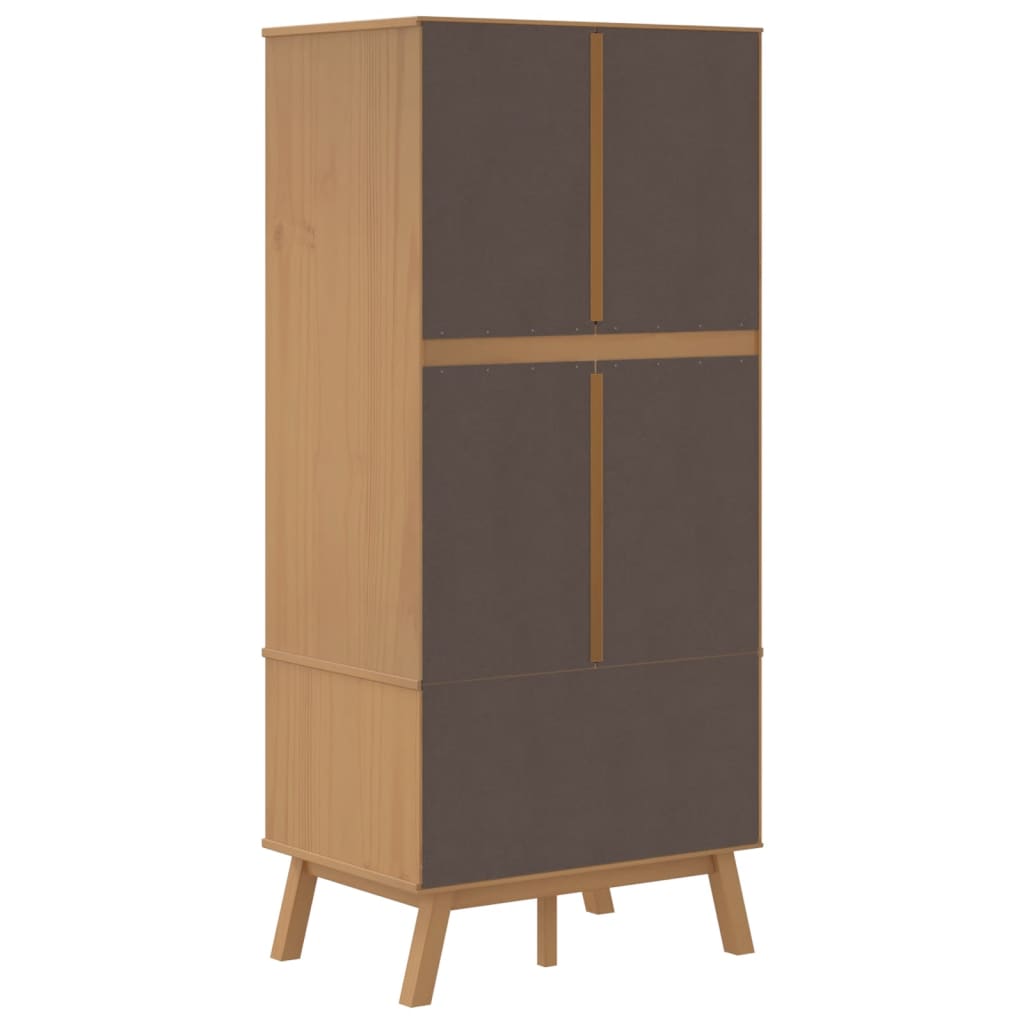 Wardrobe "OLDEN" Grey and Brown 76,5x53x172 cm Solid Wood Pine