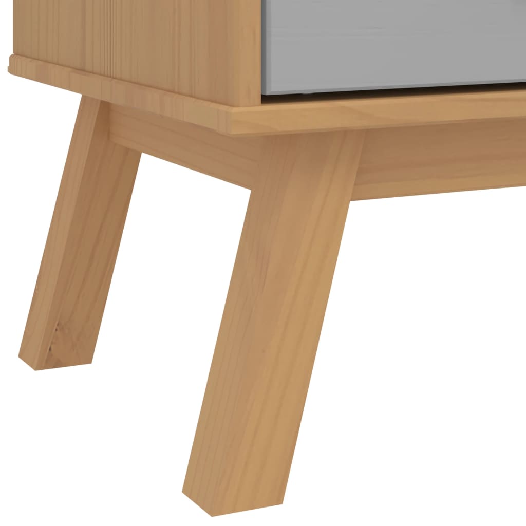 Wardrobe "OLDEN" Grey and Brown 76,5x53x172 cm Solid Wood Pine