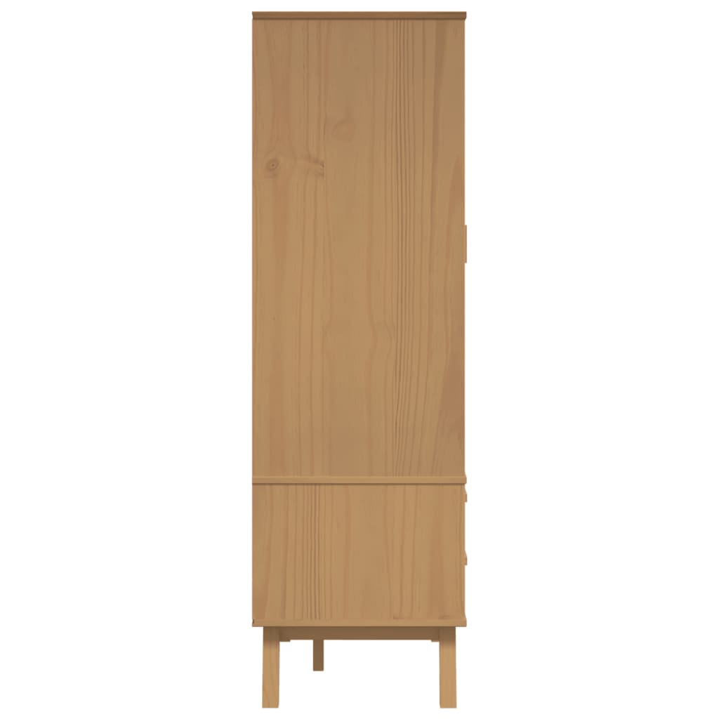 Wardrobe "OLDEN" White and Brown 76,5x53x172 cm Solid Wood Pine