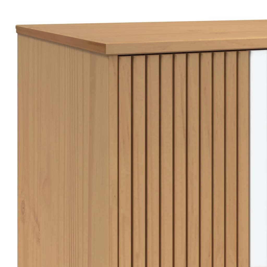 Wardrobe "OLDEN" White and Brown 76,5x53x172 cm Solid Wood Pine