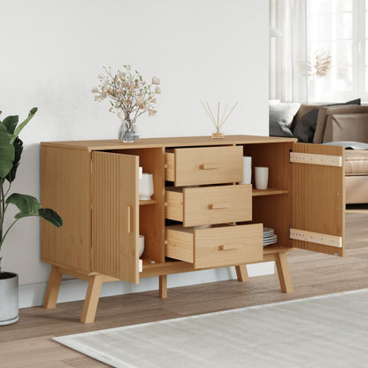 Sideboard OLDEN Brown 114x43x73.5cm Solid Wood Pine