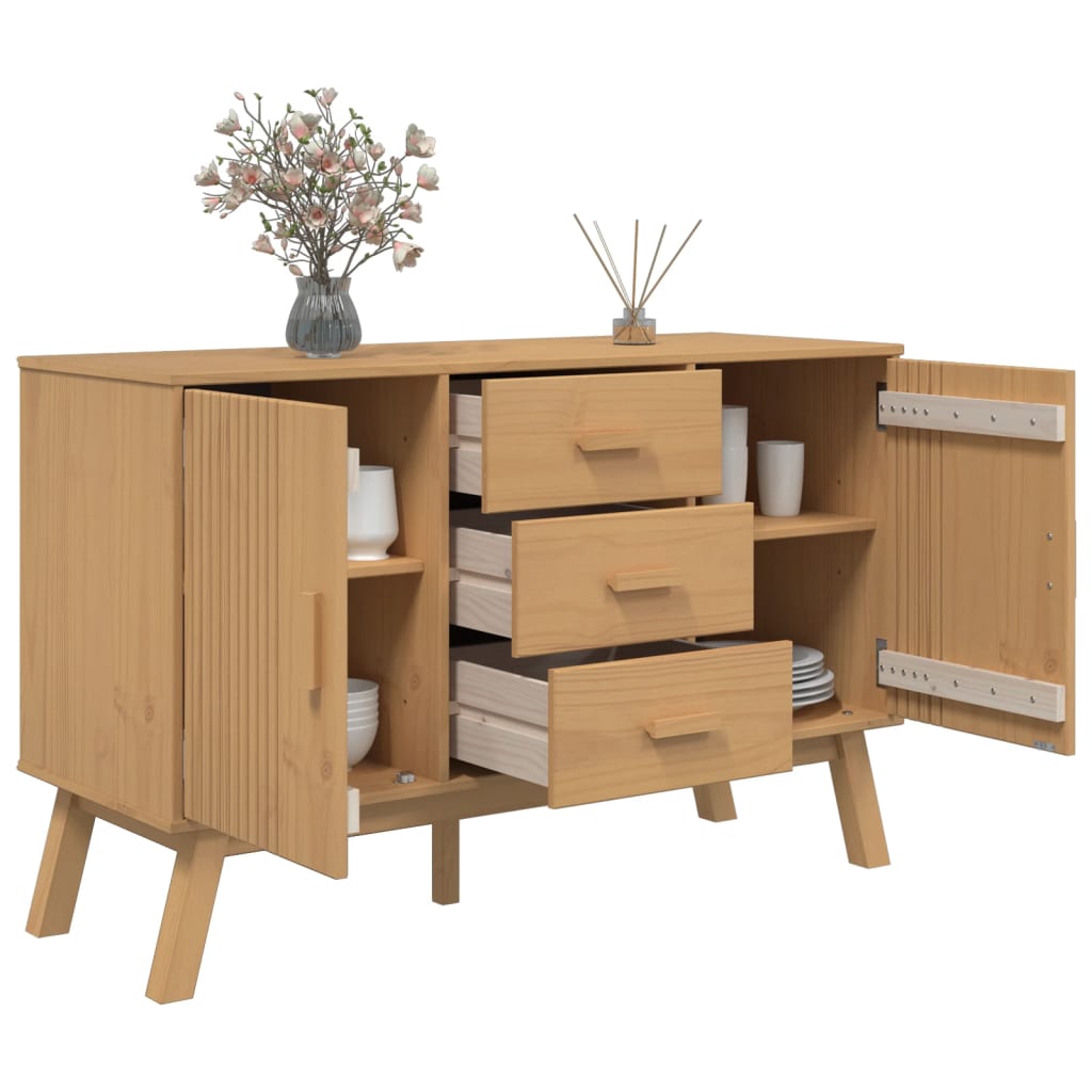 Sideboard OLDEN Brown 114x43x73.5cm Solid Wood Pine