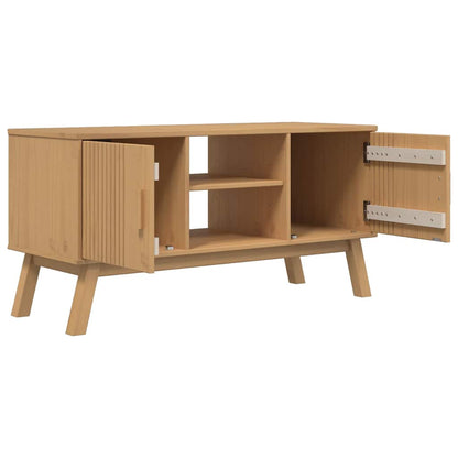 TV Cabinet "OLDEN" Brown 114x43x57 cm Solid Wood Pine