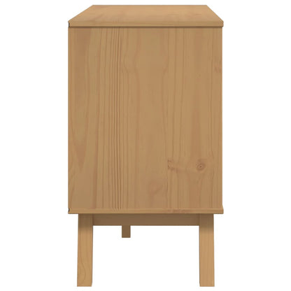 Sideboard OLDEN White and Brown 114x43x73.5 cm Solid Wood Pine