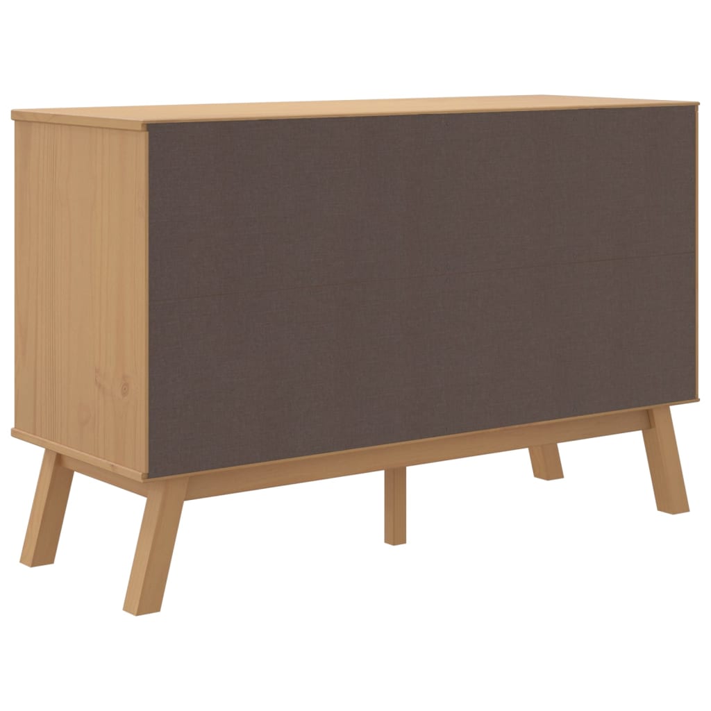 Sideboard "OLDEN" White and Brown 114x43x73,5 cm Solid Wood Pine