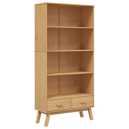 Bookcase 4-Tier OLDEN Brown Solid Wood Pine