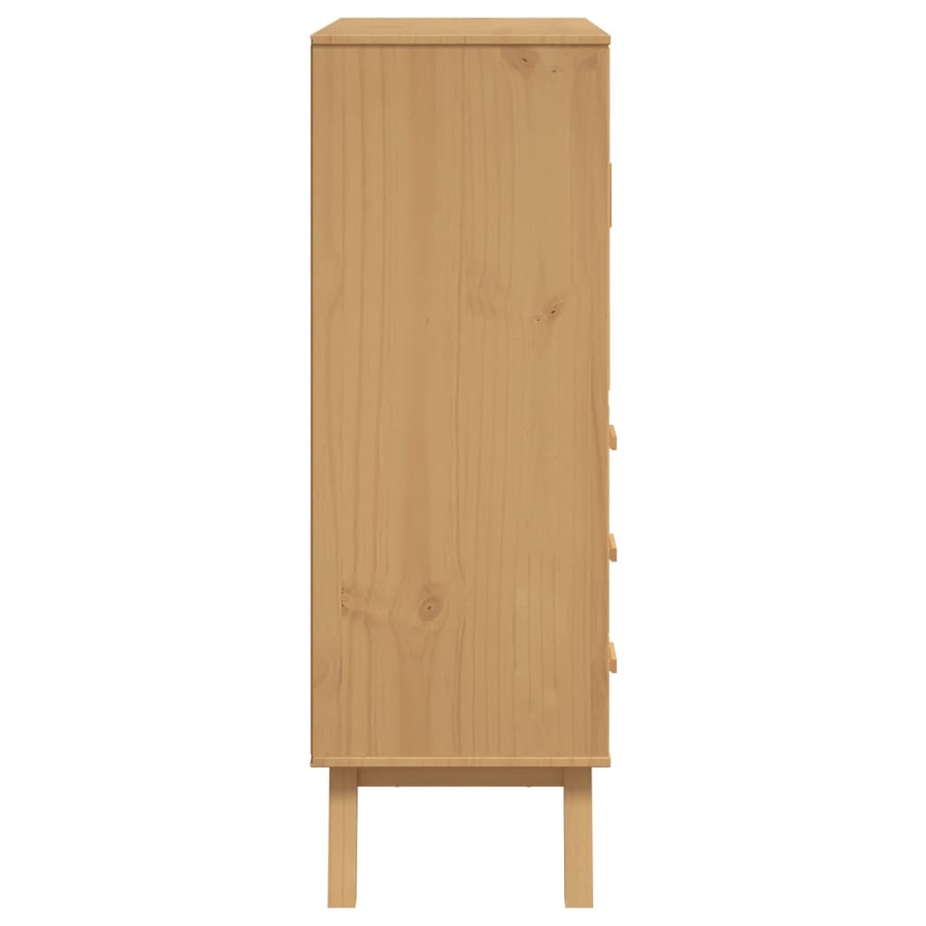 Highboard "OLDEN" Brown 85x43x125 cm Solid Wood Pine