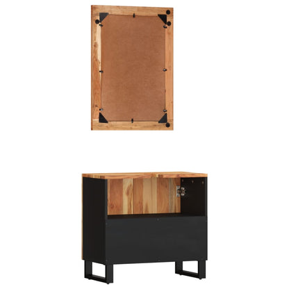 2 Piece Bathroom Furniture Set Solid Wood Acacia