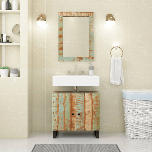 2 Piece Bathroom Furniture Set Solid Wood Reclaimed