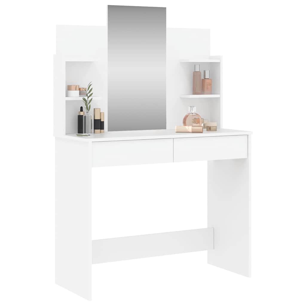 Dressing Table with Mirror White 96x39x142 cm