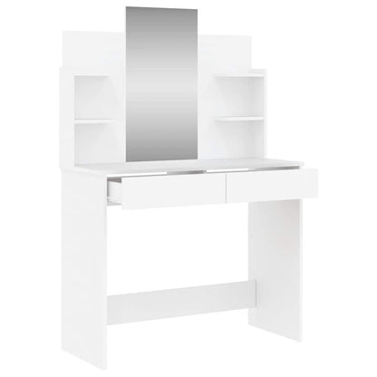 Dressing Table with Mirror White 96x39x142 cm