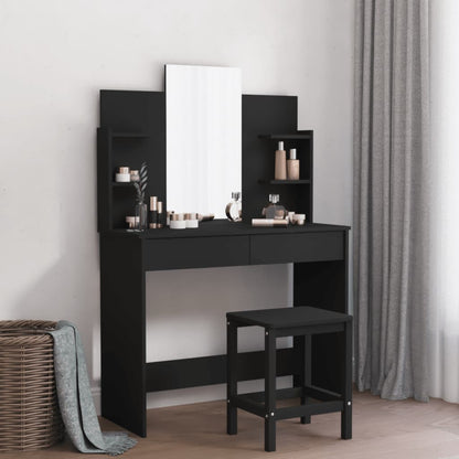 Dressing Table | Black | Engineered wood, Glass | 96x39x142 cm