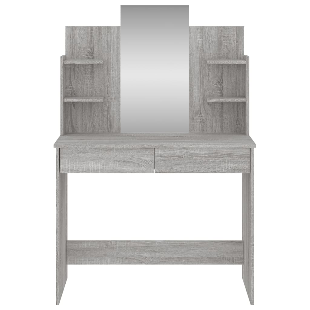 Dressing Table with Mirror Grey Sonoma 96x39x142 cm