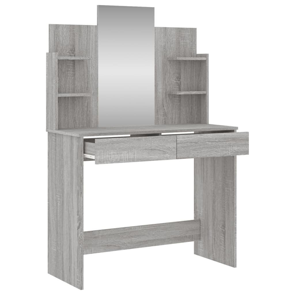 Dressing Table with Mirror Grey Sonoma 96x39x142 cm