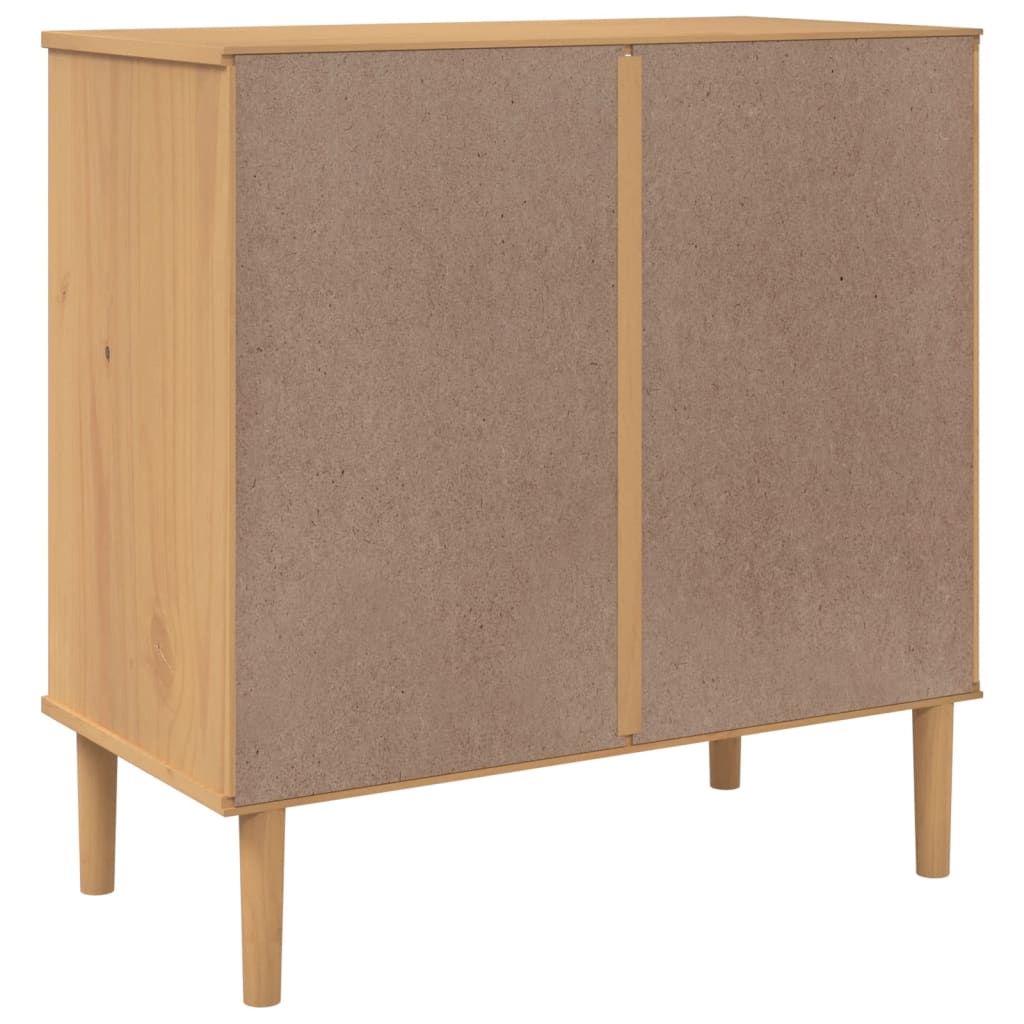 Sideboard "SENJA" Rattan Look Brown 80x40x80 cm Solid Wood Pine