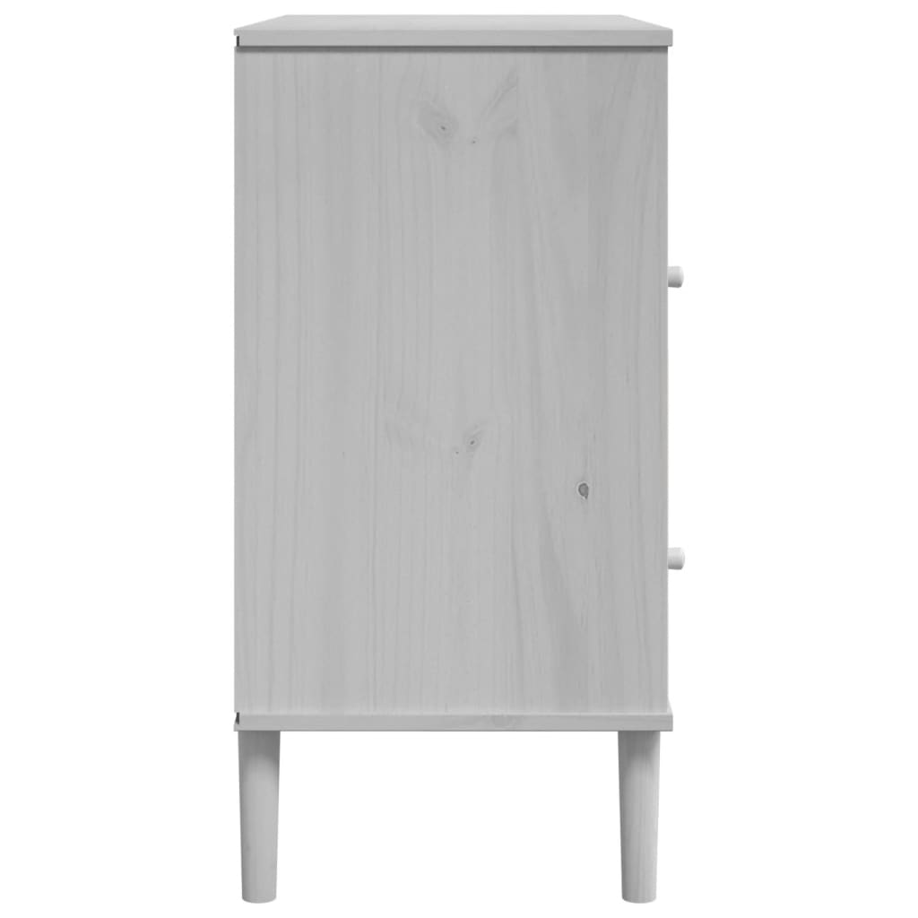 Sideboard "SENJA" Rattan Look White 80x40x80 cm Solid Wood Pine