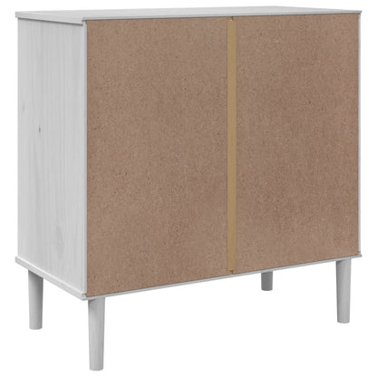 Sideboard "SENJA" Rattan Look White 80x40x80 cm Solid Wood Pine