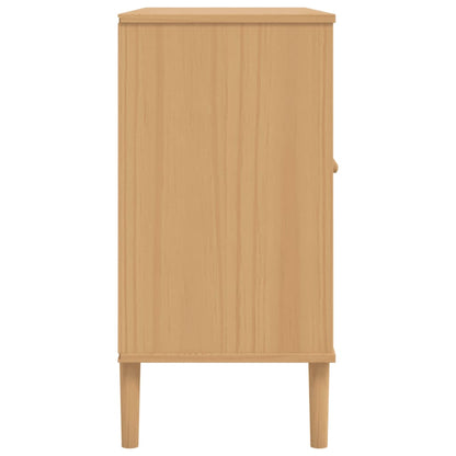 Sideboard "SENJA" Rattan Look Brown 112x40x80cm Solid Wood Pine