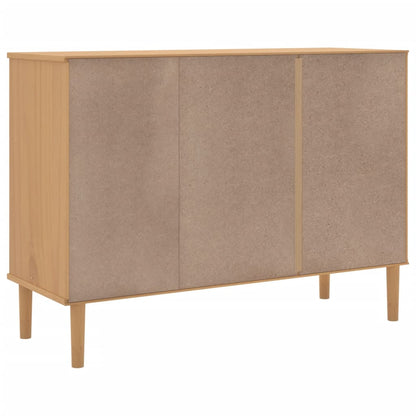 Sideboard "SENJA" Rattan Look Brown 112x40x80cm Solid Wood Pine