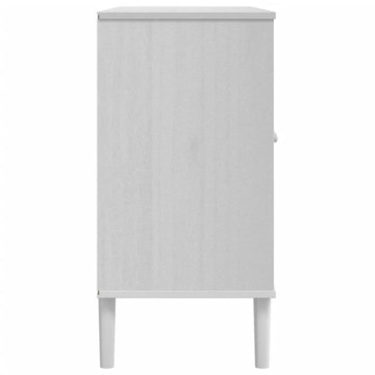 Sideboard "SENJA" Rattan Look White 112x40x80cm Solid Wood Pine