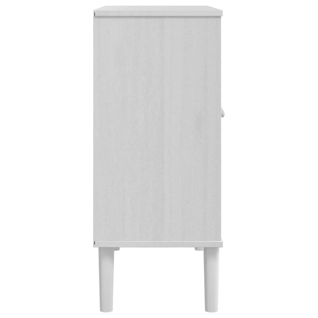 Sideboard "SENJA" Rattan Look White 80x35x80 cm Solid Wood Pine