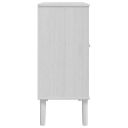 Sideboard "SENJA" Rattan Look White 80x35x80 cm Solid Wood Pine