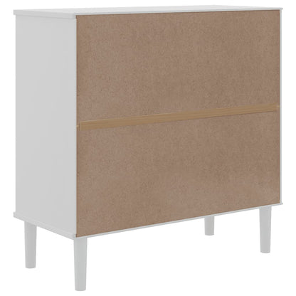 Sideboard "SENJA" Rattan Look White 80x35x80 cm Solid Wood Pine