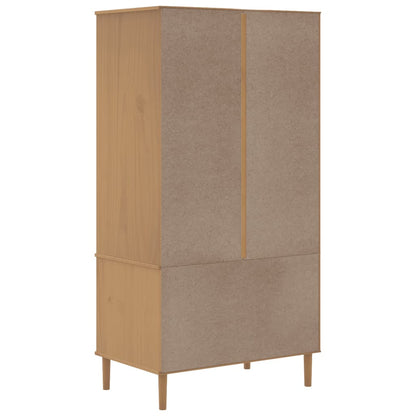 Wardrobe "SENJA" Rattan Look Brown 90x55x175 cm Solid Wood Pine